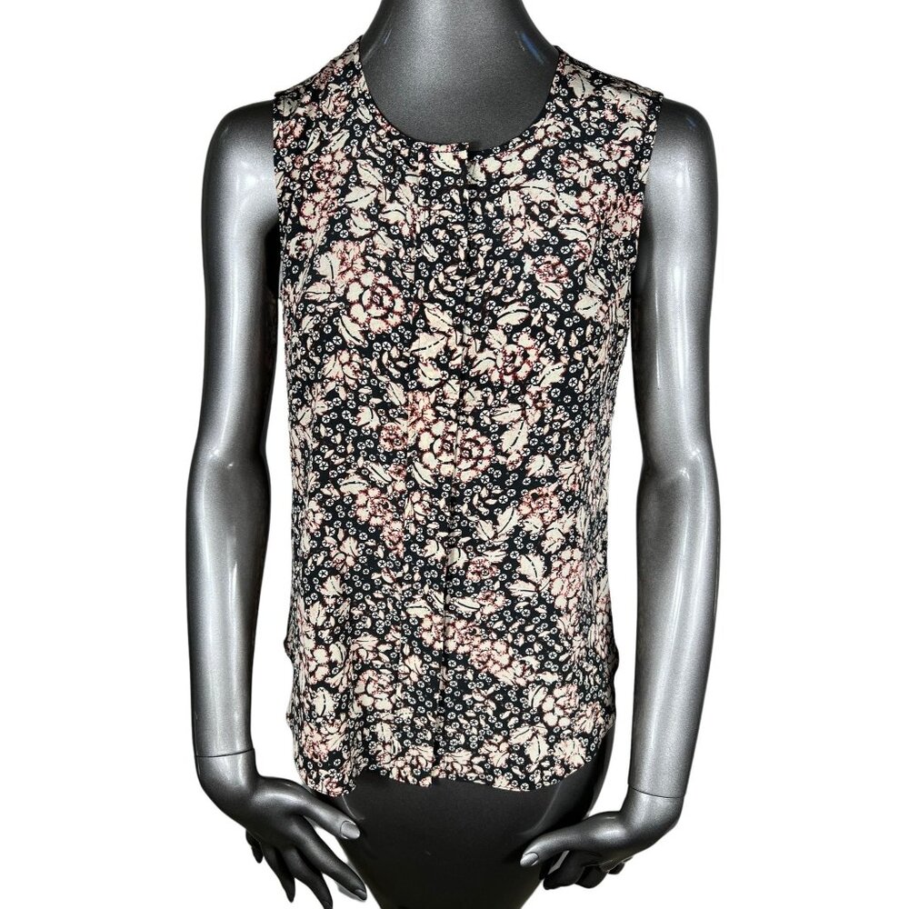 Isabel Marant Silk Top Floral Sleeveless Button Blouse Shirt 38 6